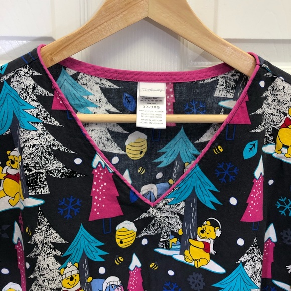 SOLD Winnie The Pooh and Friends Winter Scrubs - Picture 2 of 5